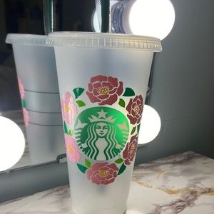 Custom Light Pink Roses Starbucks Cup!